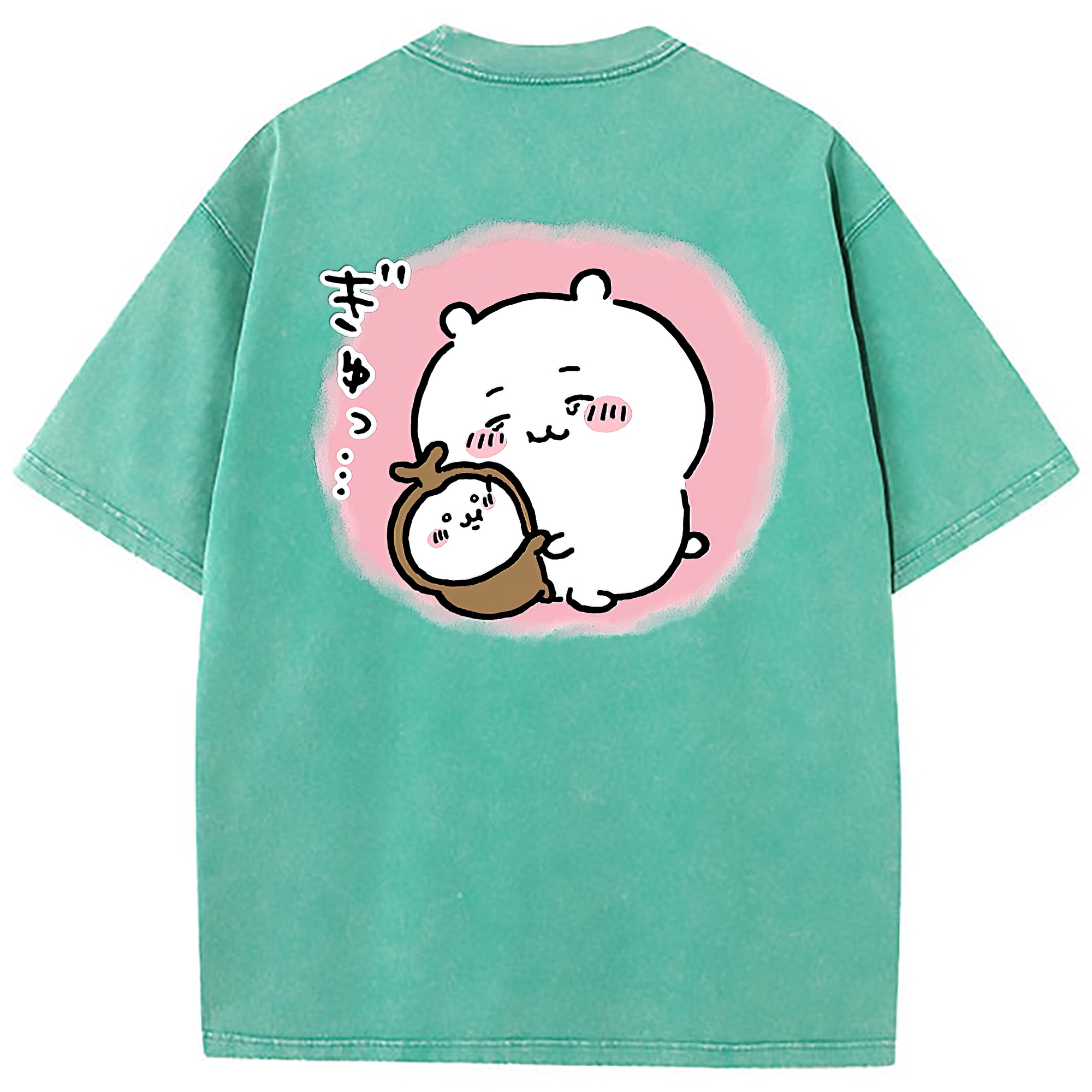 （画像用） ちいかわ ちいかわ Chii-kawa chiikawa 綿100% ヴィンテージ風 半袖Tシャツ（背面プリント）
